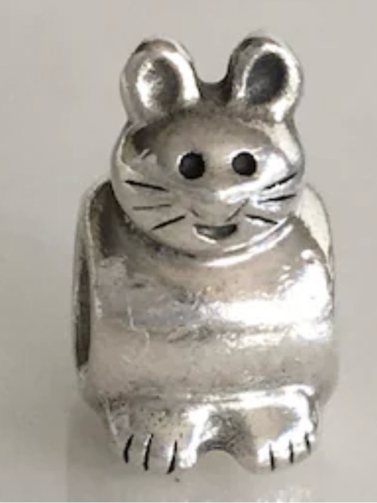 Pandora Jewelry - Pandora cat/ bunny discontinued rare 925 sterling silver Charm Bead